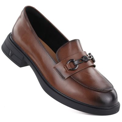 Women's brown leather lords shoes Vinceza 39991