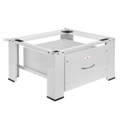 14. Maclean Washer/Dryer Stand with Drawer, Max Load 150kg, White, MC-117 W