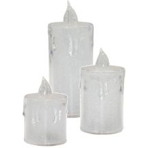 DECORATIVE CANDLE 3 PCS TRANSPARENT WARM WHITE 1 LED
