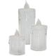 DECORATIVE CANDLE 3 PCS TRANSPARENT WARM WHITE 1 LED