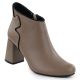 Elegant beige leather ankle boots with a block heel Jezzi OLI21-2