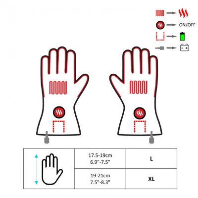 10. GLOVII Heated Motorcycle Gloves, Battery- or Rechargeable-Battery-Powered, Size L, Batteries, Charger and Cables Included, GDBL
