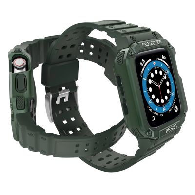 3. Protect Strap Band for Apple Watch 42/44/45mm Armored Case Strap - Green