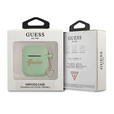 3. Guess GUA2LSCHSN AirPods cover green/green Silicone Charm Heart Collection