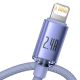 2. Baseus Crystal Shine Series cable USB cable for fast charging and data transfer USB Type A - Lightning 2.4A 1.2m purple (CAJY000005)