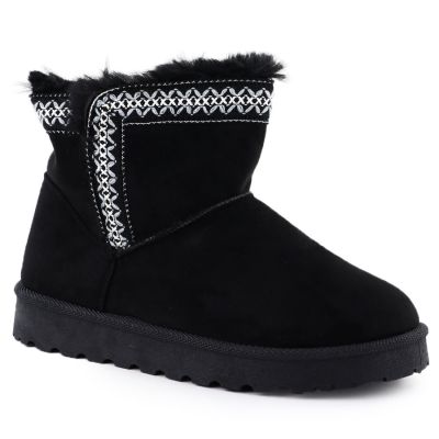Women's black suede snow boots Potocki 06303