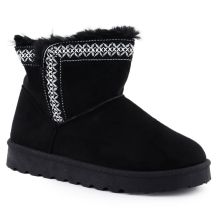 Women's black suede snow boots Potocki 06303