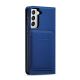 7. Magnet Card Case Case for Samsung Galaxy S22 + (S22 Plus) Pouch Wallet Card Holder Blue