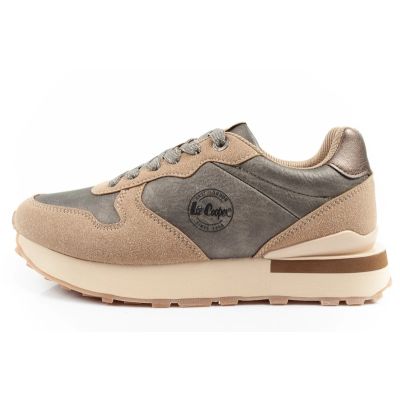2. Lee Cooper women's sneakers, fashionable, comfortable, durable, beige, gray