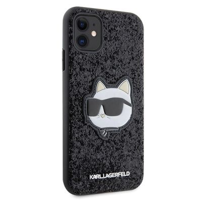 4. Karl Lagerfeld KLHCN61G2CPK iPhone 11 / Xr 6.1" black/black hardcase Glitter Choupette Patch