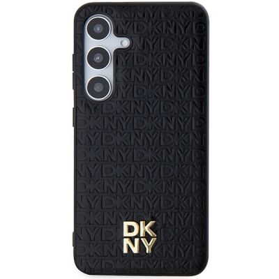 3. DKNY Leather Pattern Metal Logo MagSafe case for Samsung Galaxy S24 - black