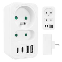 MACLEAN 2-Socket Power Outlet + 4x USB MCE249 F/W