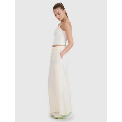 4. Women's casual wide-leg trousers 4F 4FWSS25TTROF1012-11S