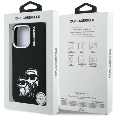 8. Karl Lagerfeld Silicone Karl&Choupette Sketch MagSafe Case for iPhone 16 Pro - Black