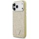2. Guess Glitter Triangle Logo MagSafe Case for iPhone 17 Pro Max - Gold