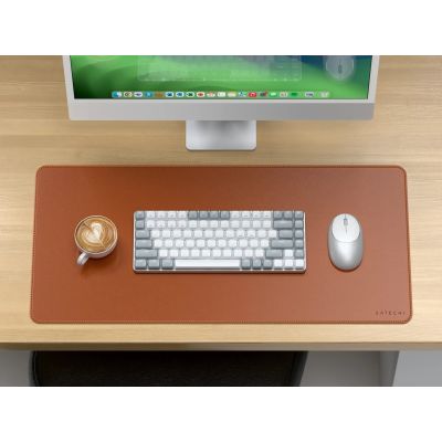 6. Satechi Premium Desk Mat - vegan leather desk pad (brown)