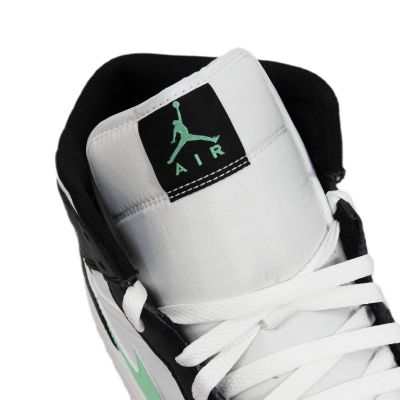 6. Air Jordan 1 Mid Green Glow White Men's Sneakers - DQ8426-103