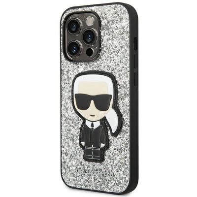 2. Karl Lagerfeld KLHCP14XGFKPG iPhone 14 Pro Max 6.7 "hardcase silver / silver Glitter Flakes Ikonik
