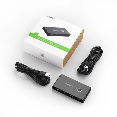 5. Ugreen switch box HUB switch 4x USB 3.2 Gen 1 USB splitter for two computers black (US216 30768)