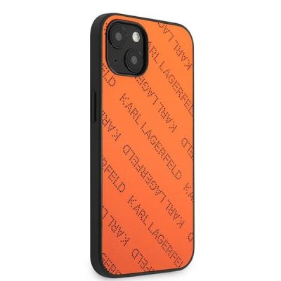 4. Karl Lagerfeld Perforated Allover Case for iPhone 13 / 14 / 15 6.1" - Orange