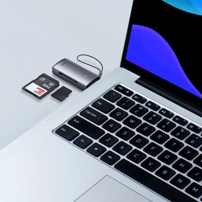 10. Baseus Lite Series adapter SD / TF USB card reader gray (WKQX060013)