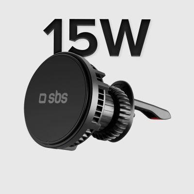 12. Smartphone holder with inductive charger SBS TESUPFANWIR15W 15W for air vent, with cooling - black
