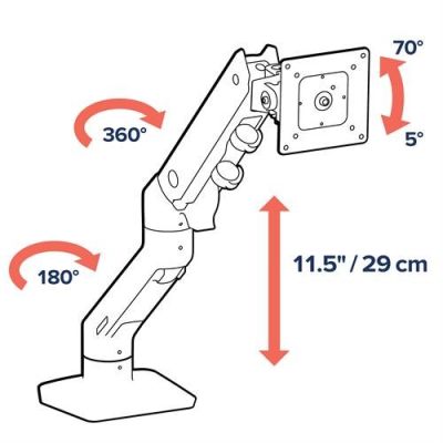 4. Ergotron HX Desk Monitor Arm White - desk mount for monitor