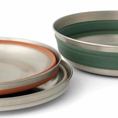 5. Sea To Summit Detour Camping Dish Round Silicone, Stainless Steel Foldable 1 Person Personal