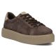 14. Women's leather platform sneakers, brown, Filippo DP6119