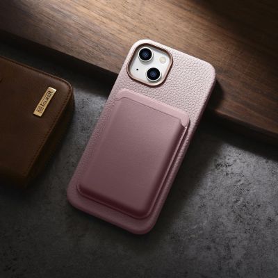 18. iCarer Litchi Premium Leather Case iPhone 14 Plus Magnetic Leather Case with MagSafe Pink (WMI14220711-PK)