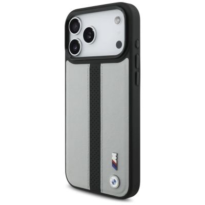 2. BMW M Perforated Stripe Logo MagSafe Case for iPhone 17 Pro Max - Gray