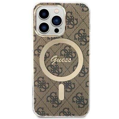 3. Set Guess GUBPP13LH4EACSW Case+ Charger iPhone 13 Pro brown/brown hard case 4G Print MagSafe