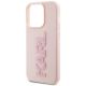 6. Karl Lagerfeld 3D Rubber Glitter Logo case for iPhone 15 Pro - pink