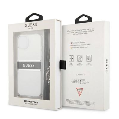 8. Guess GUHCP13SKC4GBSI iPhone 13 mini 5.4" Transparent hardcase 4G Gray Strap Silver Chain