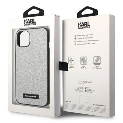 8. Karl Lagerfeld KLHCP14MG2ELS iPhone 14 Plus 6.7 "hardcase silver / silver Glitter Plaque Logo