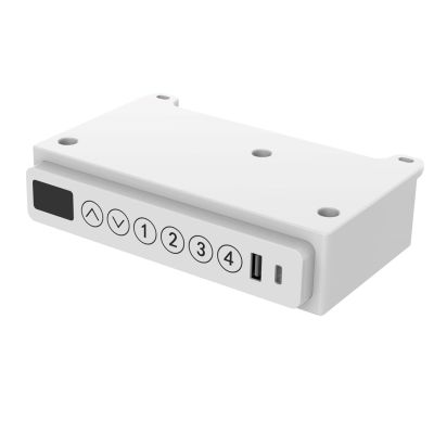 31. Activejet ET119W-C electric height-adjustable desk in white. Tabletop dimensions: 140 x 70 cm.