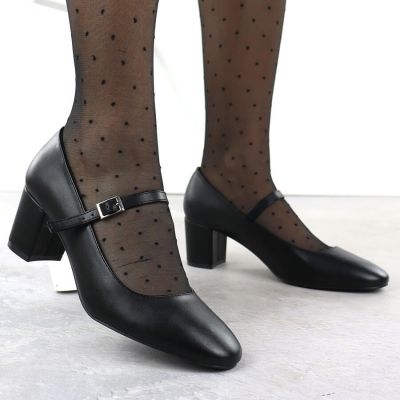 7. Black Sergio Leone PB176 low-heel pumps with strap