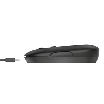 4. TRUST Puck Rechargeable Wireless Ultra-Thin Black Mouse