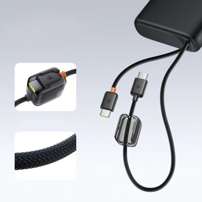 10. Baseus EnerFill FC41 25000mAh 145W Power Bank with Digital Display and Built-in Dual USB-C Cable - Black