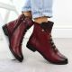 5. Women’s burgundy croc-effect ankle boots Jezzi ASA62-16