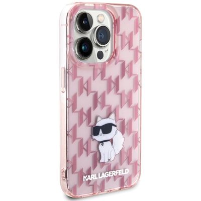 4. Karl Lagerfeld Monogram Choupette case for iPhone 15 Pro Max - pink