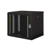 Digitus Unique 19" 9U rackmount network cabinet, 600x450, glass door, black, undivided, assembled, 100kg