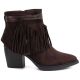 7. Women's insulated cowboy boots with fringes, chocolate M.Daszyński