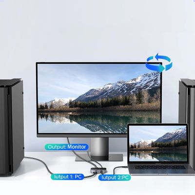 4. Ugreen DisplayPort/USB-C to USB-C Switch - Gray