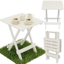 FOLDING PLASTIC GARDEN TABLE 44x44x50CM WHITE