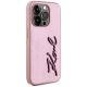 4. Karl Lagerfeld Wrinkled Metal Signature iPhone 15 Pro Max Case - Pink