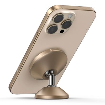 7. Baseus GoTrip DC1 Magnetic Holder Compatible with MagSafe for Windshield/Dashboard - Gold
