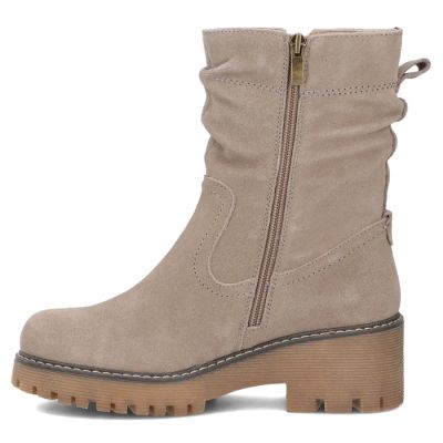3. Women’s Beige Ruched Leather Ankle Boots Filippo DBT6402