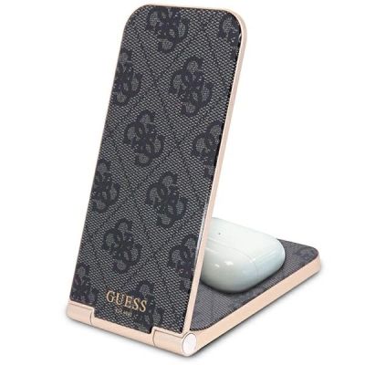 6. Guess 4G Pattern MagSafe foldable 2in1 15W inductive charger - black