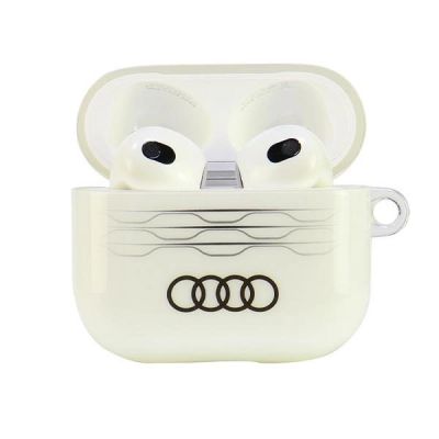 2. Audi IML Geometric Pattern AirPods 3 Case - White